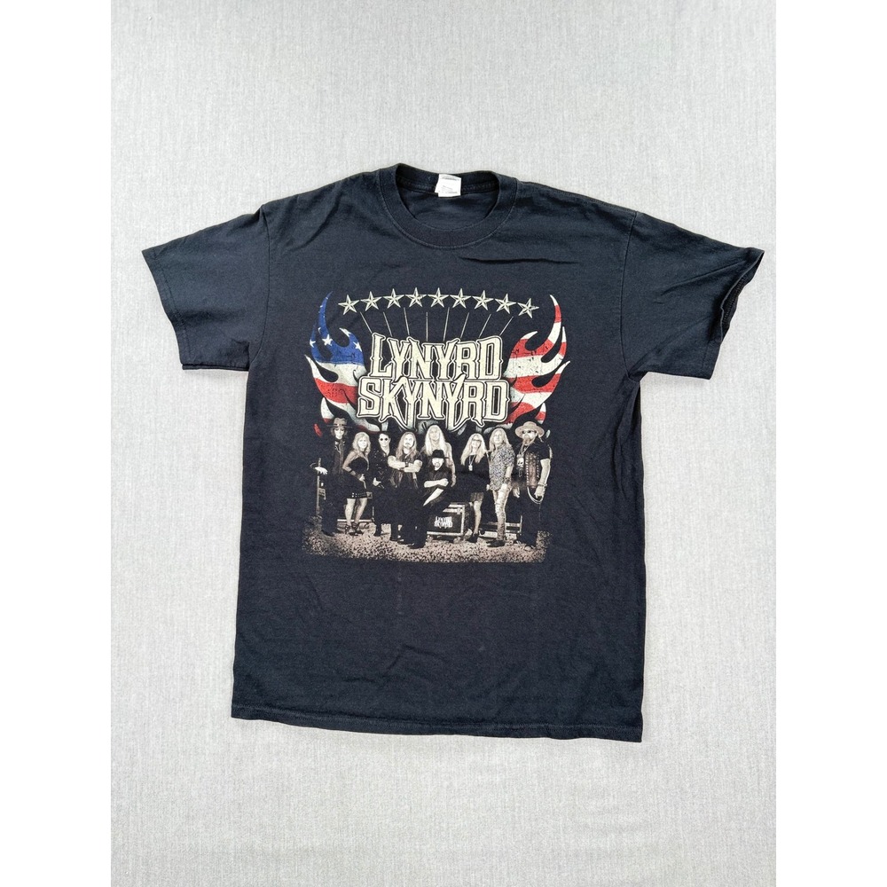 Lynyrd Skynyrd Band Graphic T-Shirt Mens Medium Black Gildan Heavy Cotton Tee